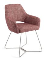 Jesper Home Eetkamerstoel 'Yanai' Beehive Steel, kleur Berry Bars - thumbnail