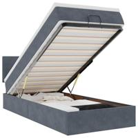 Ottoman bed met matras 90x200cm fluweel donkergrijs - thumbnail