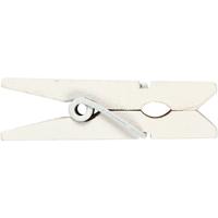 Happy Moments mini wasknijpers 3,5 x 0,7 cm wit 20 stuks - thumbnail