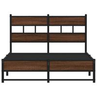 Bedframe zonder matras metaal bruin eikenkleurig 120x190 cm - thumbnail