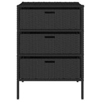 Tuinkast 55x59x80 cm poly rattan zwart - thumbnail