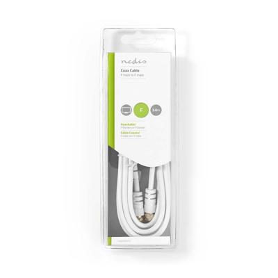 Nedis Satelliet- en Antennekabel | F-Male naar F-Male | 3 m | Wit | 1 stuks - CSGB41000WT30 CSGB41000WT30