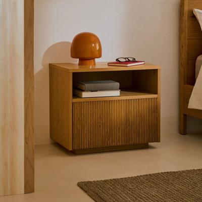 Kave Home Nachtkastje 'Helvine' Eiken, Met 1 lade Kave Home Nachtkastje 'Helvine' Eiken, Met 1 lade