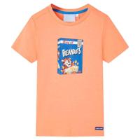 Kindershirt met korte mouwen 92 neonoranje - thumbnail