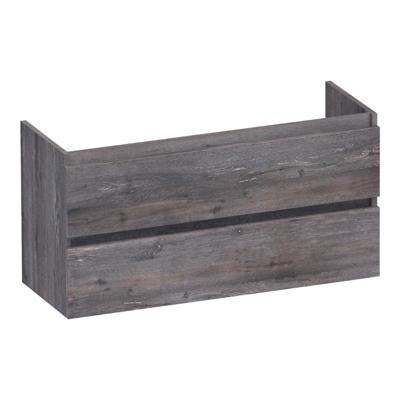 Brauer Joy - Onderkast Ondiep - 100 cm - met 2 Softclose Lades Greeploos en 1 Sifon Uitsparing - Driftwood