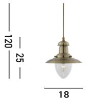 Searchlight Ø 18cm hanglampFisherman Antiek brons - 5787AB - thumbnail