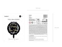 Folieballon Happy New Year Zwart/Goud (45cm) - thumbnail