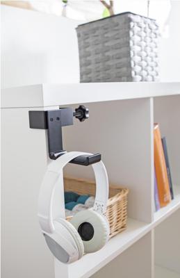 DeLOCK verstelbare hoofdtelefoonhouder voor tafelmontage (zwart)