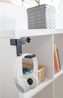 Delock 18449 hoofdtelefoonhouder verstelbaar voor bureaumontage aluminium zwart - thumbnail