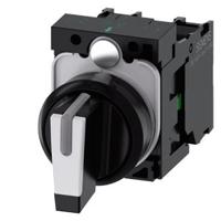 Siemens 3SU11002BM601NA0 3SU1100-2BM60-1NA0 Knevelschakelaar Kunststof frontring Zwart, Wit 2 x 45 ° 1 stuk(s) - thumbnail