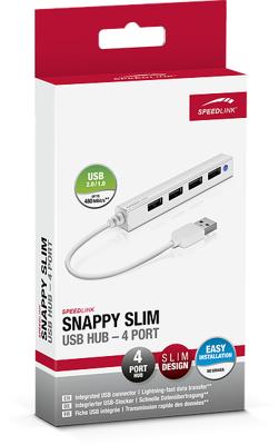 SpeedLink Snappy Slim USB 2.0-hub 4 poorten Wit