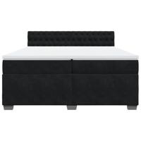 Boxspring met matras fluweel zwart 200x200 cm - thumbnail