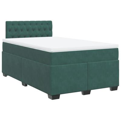 Boxspring met matras fluweel donkergroen 120x200 cm