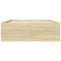 Bedframe bewerkt hout sonoma eikenkleurig 135x190 cm - thumbnail