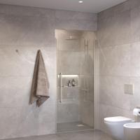 Sanivo Suno Nisdeur draaideur 80 cm RVS Look Helder Glas 8 mm Nano - thumbnail