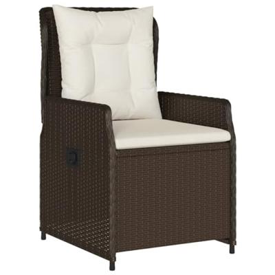 Tuinstoelen 2 st verstelbaar poly rattan bruin - thumbnail