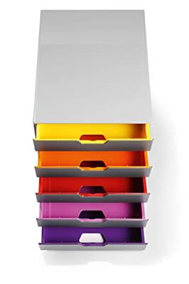 Durable VARICOLOR 5 - 7605 760527 Ladebox Grijs DIN A4, DIN C4, Folio, Letter Aantal lades: 5