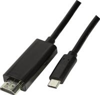 LogiLink UA0329 kabeladapter/verloopstukje USB Type C HDMI Zwart - thumbnail