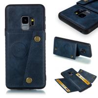 Lederen beschermhoes voor Galaxy S9 (blauw) - thumbnail