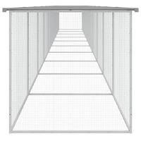 Kippenhok met dak 1003x98x90 cm gegalvaniseerd staal lichtgrijs - thumbnail