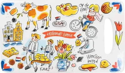 Blond Amsterdam kaasplankje aardewerk holland 25x15x1cm multi