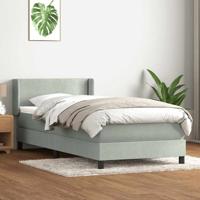 Boxspring met matras fluweel lichtgrijs 90x210 cm - thumbnail