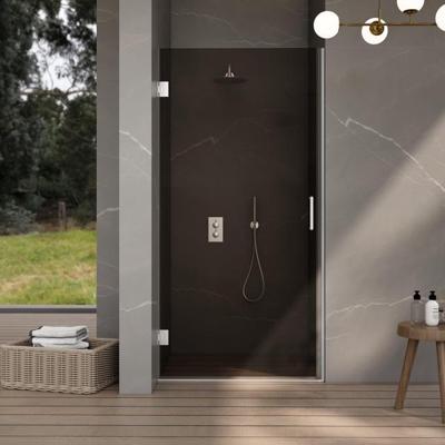 Fortifura Galeria Douchedeur - 100x200cm - scharnieren - deurgreep - vlak - rookglas - Geborsteld RVS SW1122559/SW1122566 Fortifura Galeria Douchedeur - 100x200cm - scharnieren - deurgreep - vlak - rookglas - Geborsteld RVS SW1122559/SW1122566