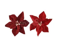 Kerstornament Bloem Clip Ø28cm Rood Assorti 1st - thumbnail