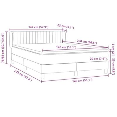 Boxspring met matras fluweel roze 140x220 cm