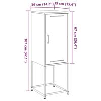 Hoge kast 36x39x107 cm staal roze - thumbnail