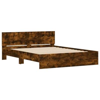 Bedframe met hoofdeinde gerookt eikenkleurig 150x200 cm