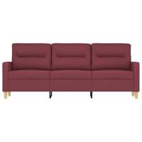 Driezitsbank 180 cm stof wijnrood - thumbnail