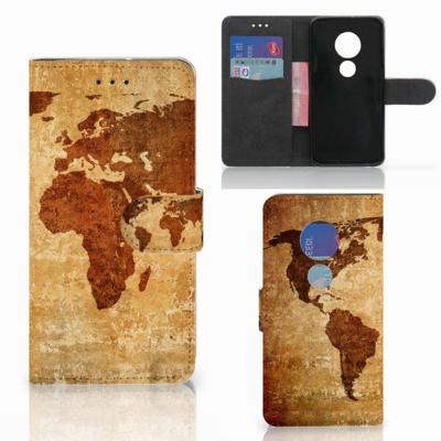 Motorola Moto G7 Play | Flip Cover | Wereldkaart Motorola Moto G7 Play | Flip Cover | Wereldkaart