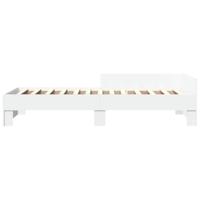 Bedframe bewerkt hout wit 90x190 cm - thumbnail