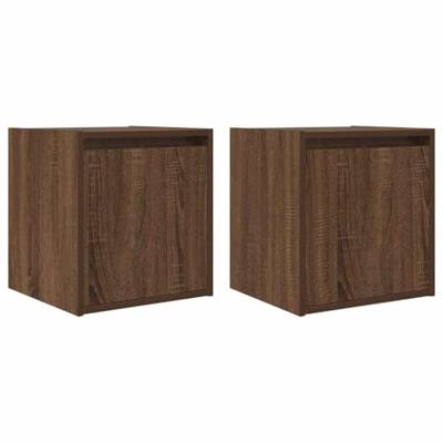 Nachtkastjes 2 st wandgemonteerd 38x34x40 cm bruin eikenkleur Nachtkastjes 2 st wandgemonteerd 38x34x40 cm bruin eikenkleur
