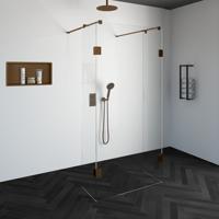 Sanituba Complete Profielloze Doorloopdouche 100/40/40cm koper - thumbnail