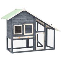 Konijnenhok 140x63x120 cm massief vurenhout grijs en wit - thumbnail