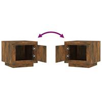 Salontafel 51x50x45 cm bewerkt hout gerookt eikenkleurig - thumbnail