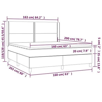 Boxspring met matras kunstleer zwart 160x200 cm