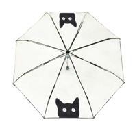 Smati Paraplu Chat Compact Transparent Cat Black - thumbnail