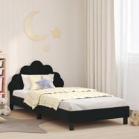 Bedframe voor kinderen met hoofdbord Zwart 80 x 200 cm Fluweel - thumbnail