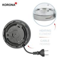 Korona Waterkoker Aantal/Volume: 1.2 l Zwart, RVS - thumbnail