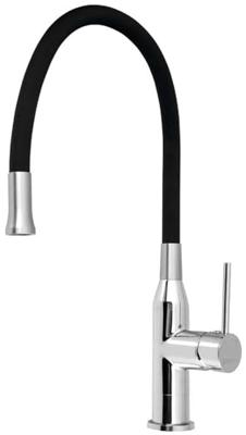 Keukenmengkraan Sapho Sili 1-hendel 47.5 cm met Siliconen Uitloop Chroom Zwart - thumbnail