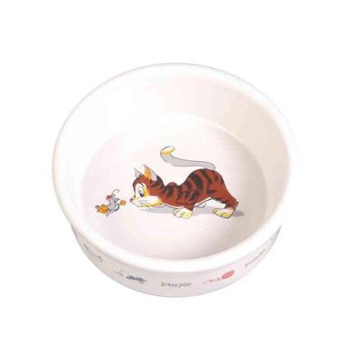 TRIXIE VOERBAK / WATERBAK STRIPKAT MET MUIS KERAMIEK WIT 12 CM 200 ML 4 ST TRIXIE VOERBAK / WATERBAK STRIPKAT MET MUIS KERAMIEK WIT 12 CM 200 ML 4 ST