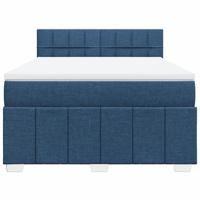 Boxspring met matras stof blauw 160x200 cm - thumbnail