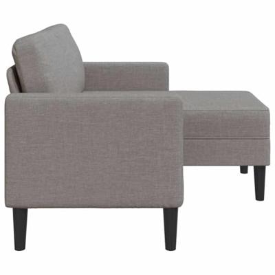 2-zitsbank met ligstoel L-vormig taupe 125 cm stof