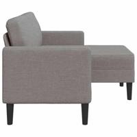 2-zitsbank met ligstoel L-vormig taupe 125 cm stof - thumbnail