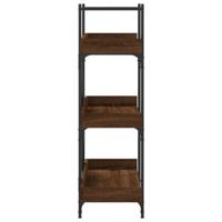 Boekenkast 3-laags 100x33x108,5 cm bewerkt hout bruineikenkleur - thumbnail
