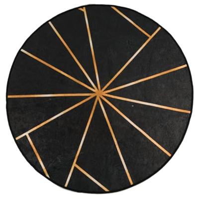 Vloerkleed wasbaar anti-slip 120 cm zwart en goudkleurig Vloerkleed wasbaar anti-slip 120 cm zwart en goudkleurig