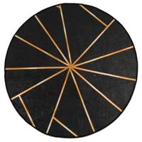Vloerkleed wasbaar anti-slip 120 cm zwart en goudkleurig - thumbnail